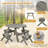 Kids Wooden Table Set With Octagon Table 4 Stools & Removable Adjustable Umbrella Grey