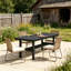 Table de salle à manger d'extérieur 70,9 po: bois synthétique PEHD et trou pour parasol-2068093232