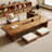 Burlywood Solid Wood Rectangular Coffee Table-109617520