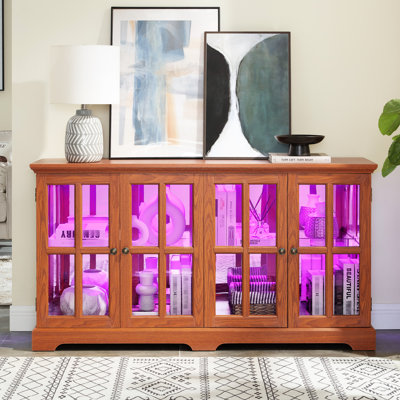 Vitrine avec lumières DEL, rangement réglable et poignées en métal pour vitrine de bureau à domicile