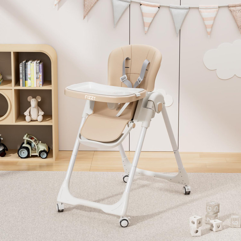 Chaise d'alimentation avec roulettes, Beige