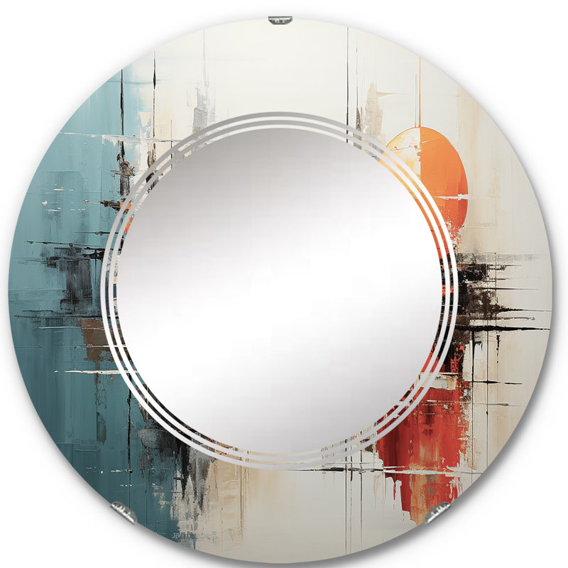 Warnfried - Miroir mural moderne rond, 24 po x 24 po