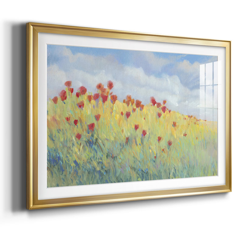 Summer Breeze Meadow I, reproduction d'art encadrée, H 19 po x l 27 po x P 1,5 po, Or