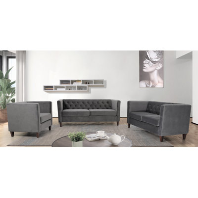Rubio 3 - Piece Velvet Living Room Set