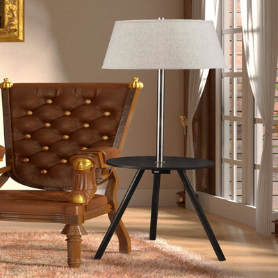 Table d'appoint ronde 57 po avec lampe et centrale électrique 57 po (1,56 / 9,9)