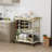 Stamatina 3-Tier Metal Bar Cart with Wine Rack and Glass Storage-984193670
