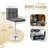Swivel Upholstered Adjustable Height Counter Stool with Metal Frame-1309875888