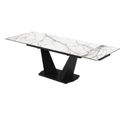 Parma Glass Top Metal Base Dining Table