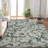 Soft Washable Botanical Leaf Print Area Rug – Soft Faux Woolen, Non-Slip, Mark-Resistant, Collapsible – For Living Room, Bedroom, Kitchen – Green Tone, 8x10ft-129391100-129391094