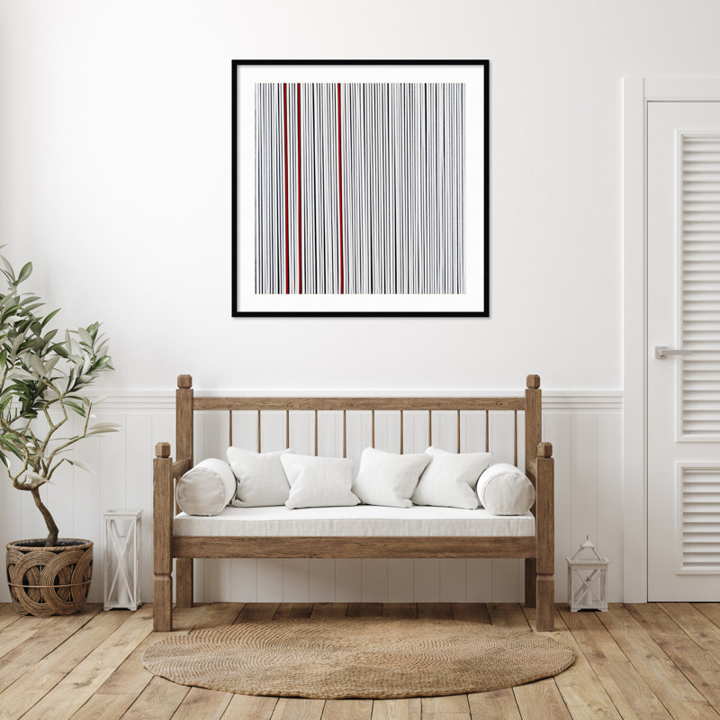 " Mostly White " by Alex Dunn, Black Framed, 41" H x 41" W