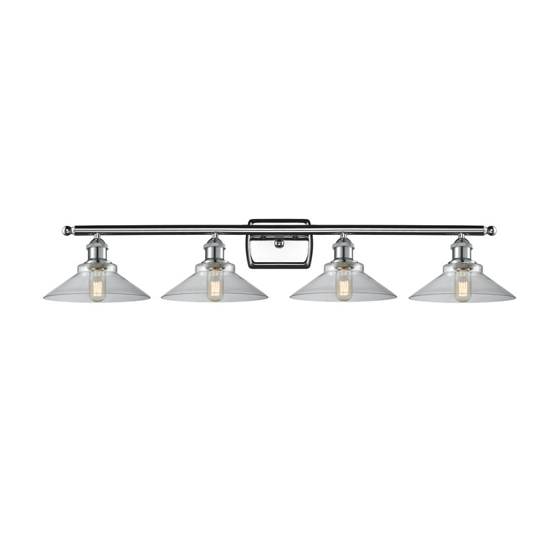 Éclairage pour salle de bain à 4 lumières à intensité variable Newton St Loe, Transparent, Ampoule DEL 6 watts Vinage