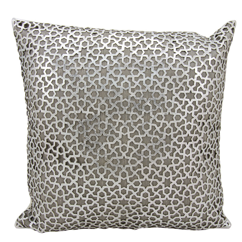 Coussin Couture, Argent/blanc