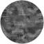 Tapis d'extérieur rond lavable gris anthracite et argent 8 pi