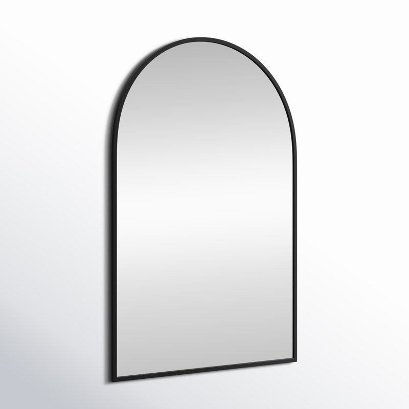Sabine Metal Arch Wall Mirror, Black, 36" x 24"