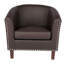 Faux Leather Barrel Chair-1741856473