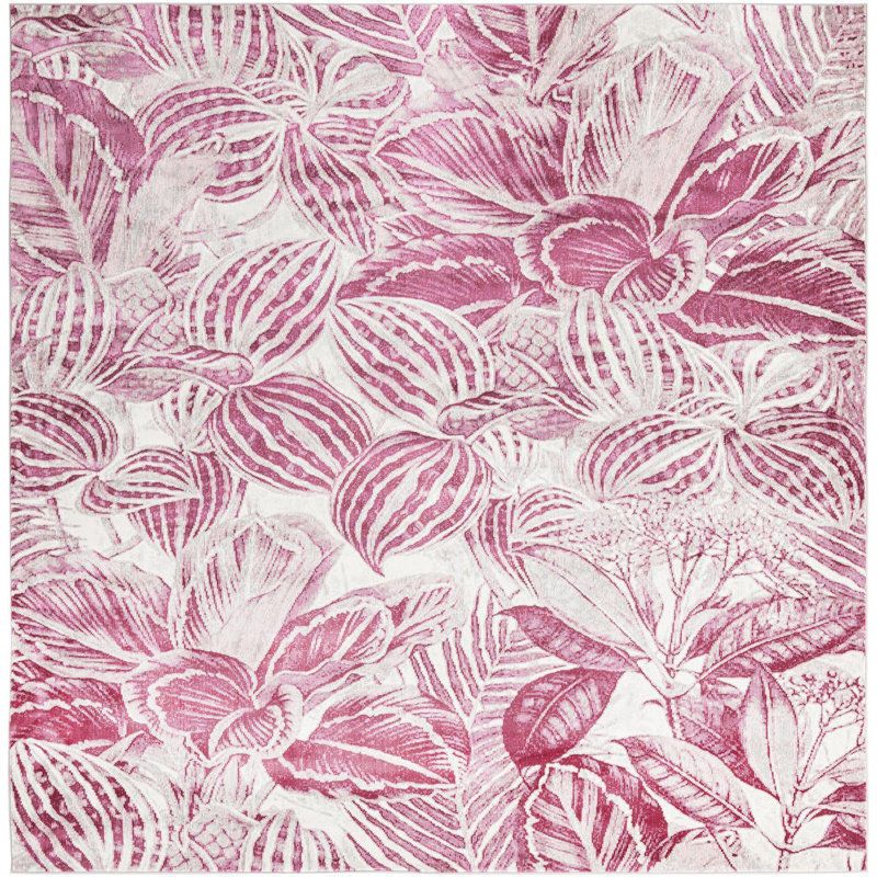 Herricks Floral Indoor Rug, Square 7'10"