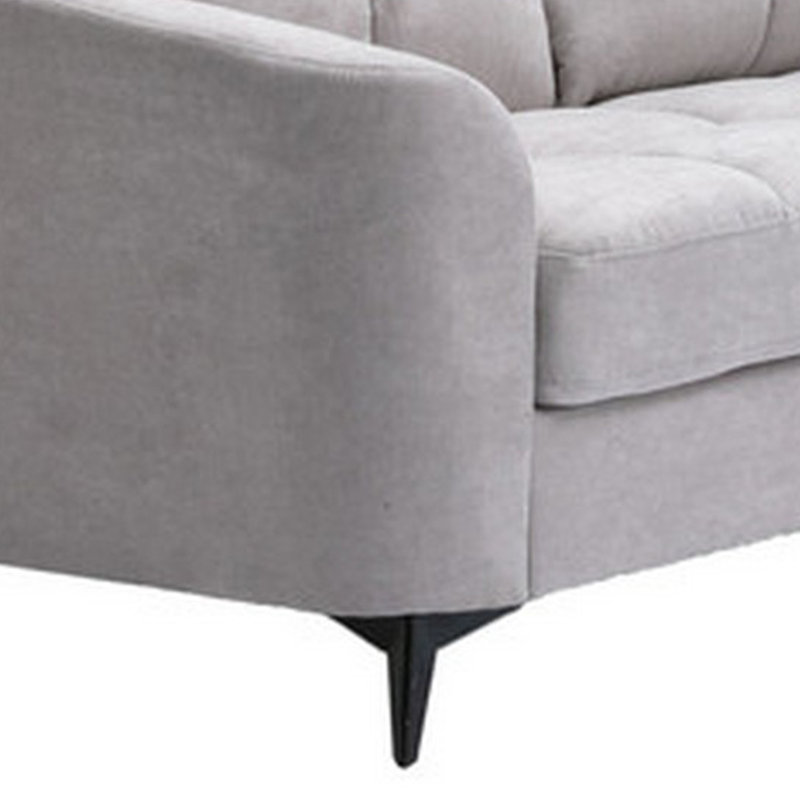 Canapé en velours à accoudoirs roulés 79 po, Velours gris clair