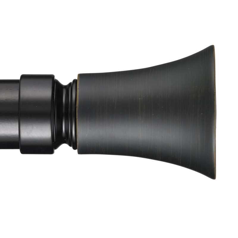 Tama Single Curtain Rod, Black, 3.5" H x 72" W x 3.75" D
