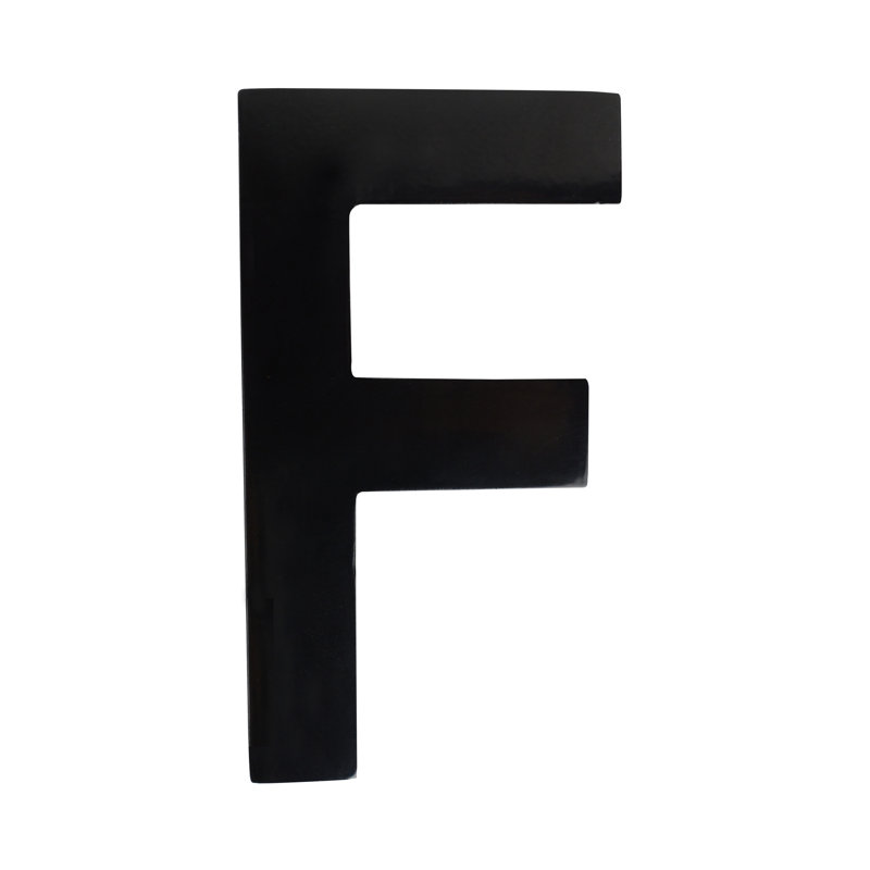 Numéro de maison à fixation affleurante, Noir, F, 4 pouces