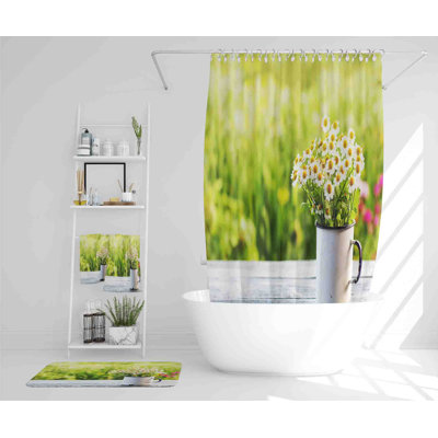 Nevyana Polyester Shower Curtain Set