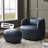 Jaydin 34" Wide Faux Leather Upholstered Swivel Armchair-651799811