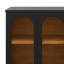 Grande armoire de rangement à 4 portes avec portes en verre, armoire arquée avec tablettes réglables, armoire buffet-243742729