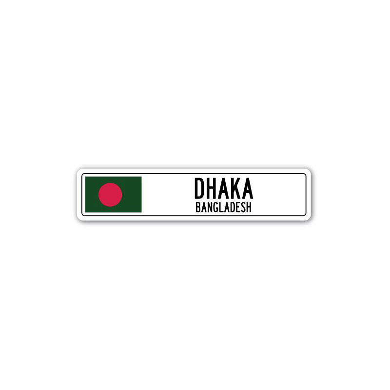 Plaque de rue en aluminium Allmon Dhaka, H 4 po x l 18 po x P 1 po