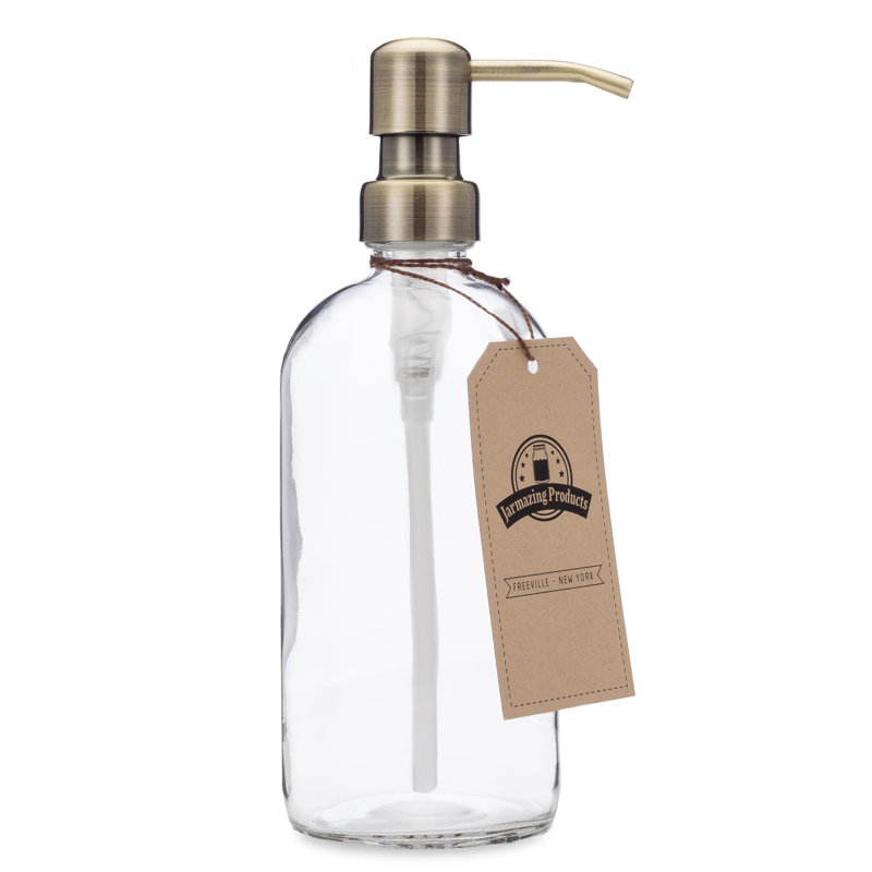 Distributeur de lotion en verre, Laiton / transparent