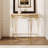 35.4'' Half Moon Metal Sofa Console Table with Ornate Scroll Legs