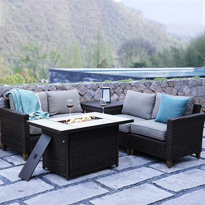 Girtie 4 - Person Patio Conversation Set with Cushions