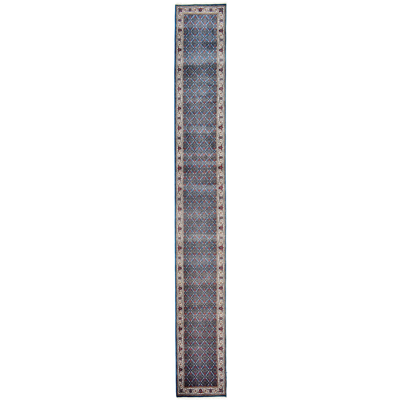 Wool Oriental Area Rug in Ivory, Runner 2'6" x 18'