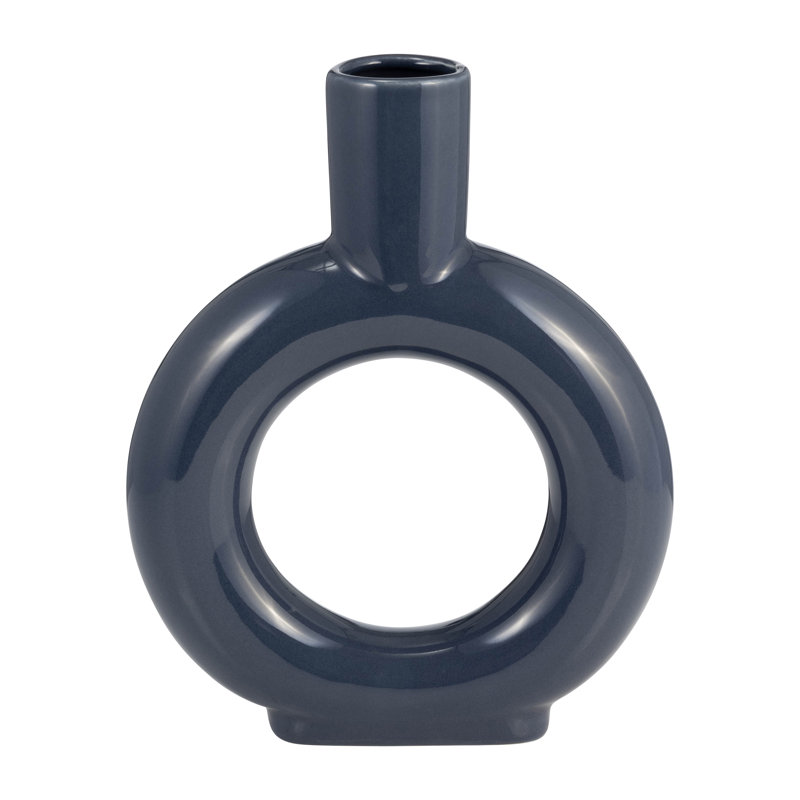 Sagebrook Home Verla Ceramic Elegant Centerpiece Vase - A Must-Have Addition for Stylish Homes, Cut out Blue