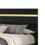 Lit double avec DEL Yoki, bordure dorée en acrylique, cadre noir-117559483-117559484