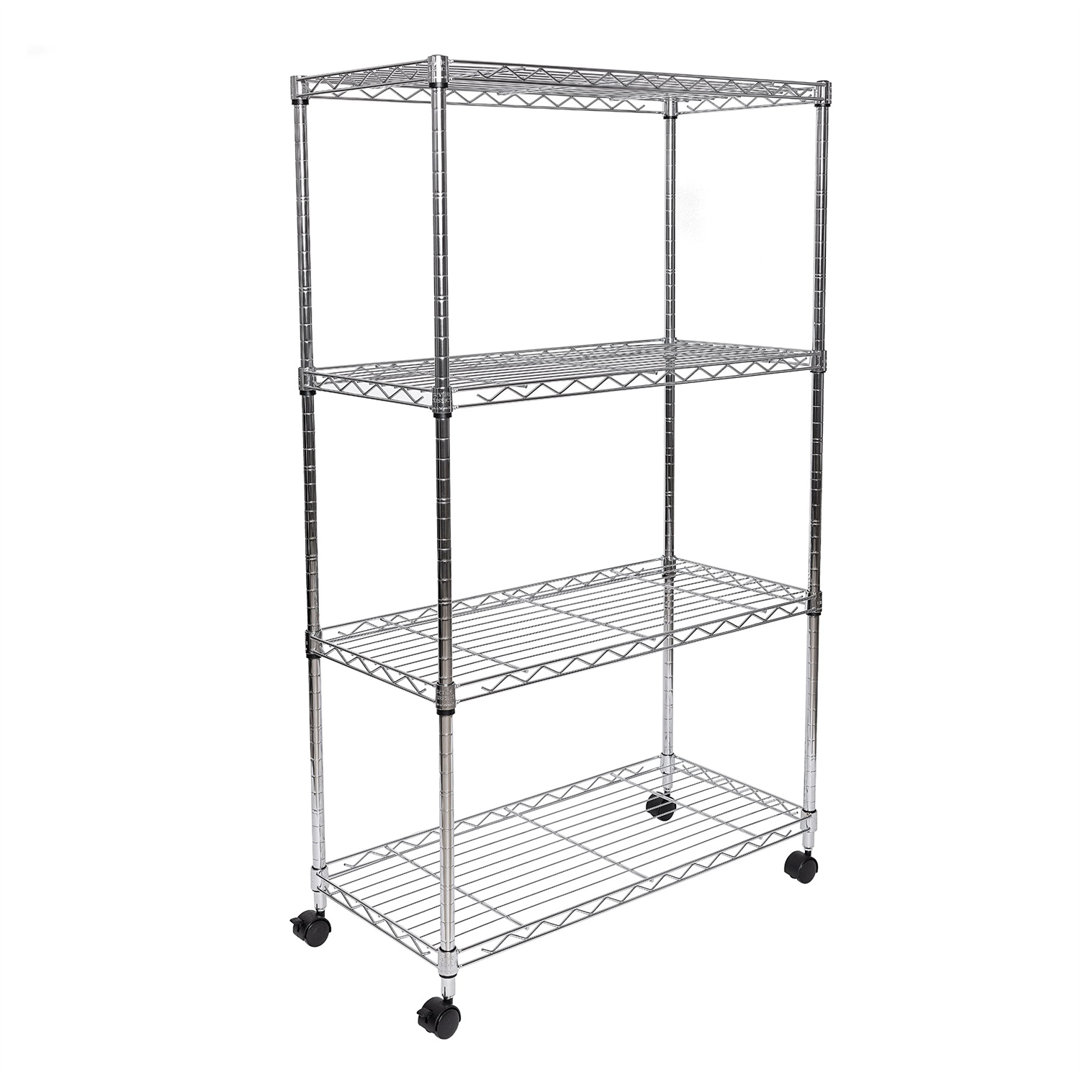  4-Tier Steel Shelving with Wheels Seville Classics