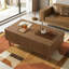 Table basse 51,1 "avec 2 tiroirs et compartiment de rangement caché, conception moderne