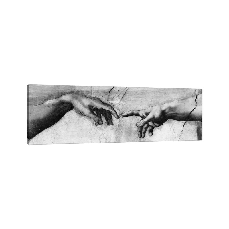 The Creation Of Adam V by Michelangelo - Wrapped Canvas Panoramic Painting, No Frame, 121.92 cm H x 40.64 cm W x 1.91 cm D