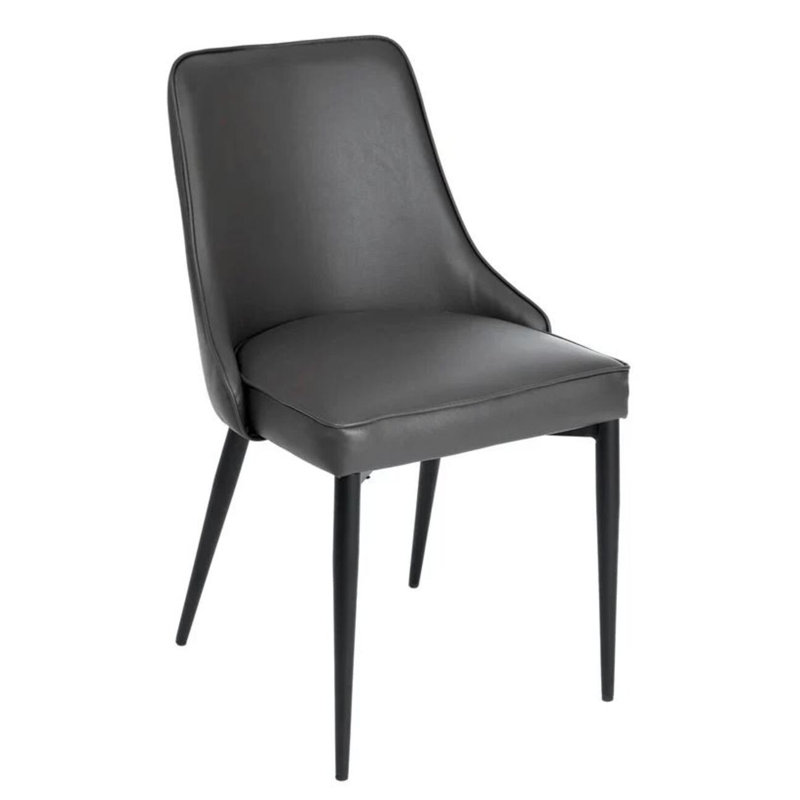 Chaise en cuir Saskatia, Gris
