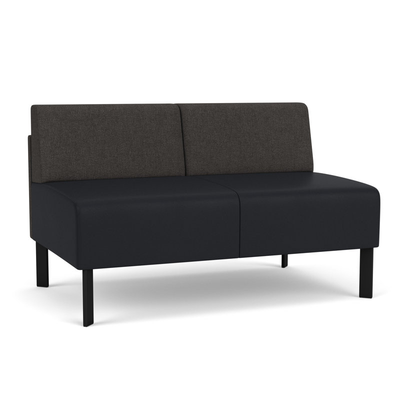 Causeuse sans accoudoirs Luxe Lounge, Acier noir, Fumée Archetype / noir Modena