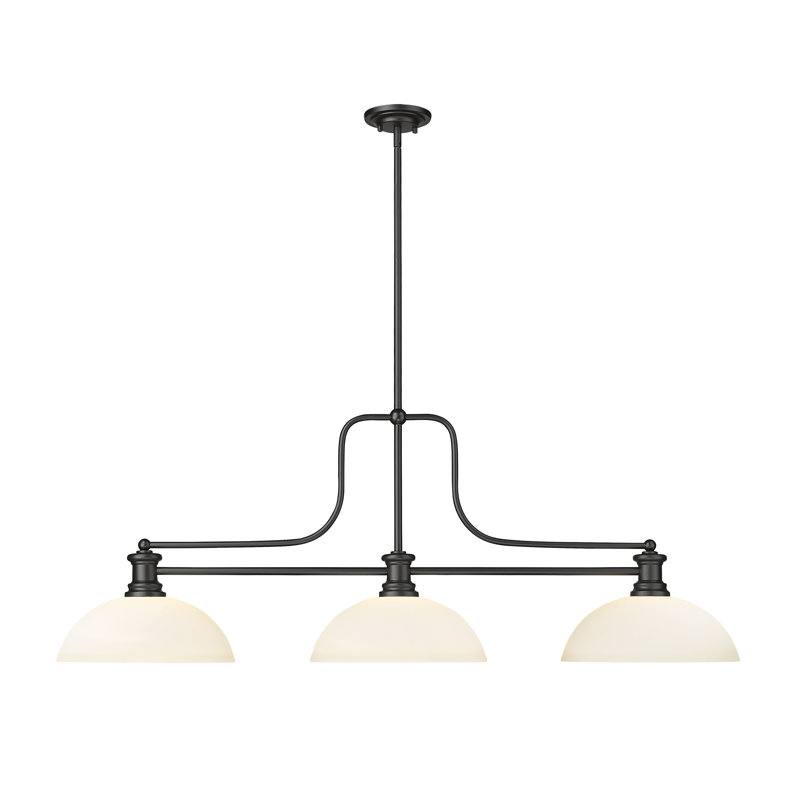 Lustre linéaire moderne à 3 lumières Eraste, Opale mat
