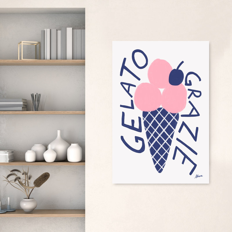 «Gelato Grazie», impression d'art contemporain sur cerisier contemporain, 48" H x 32" W