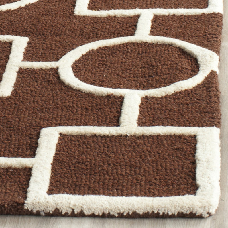 Tapis géométrique en laine touffeté à la main Deedgra, Carré 8 pi