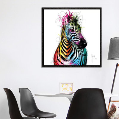 Zebra Pop by Patrice Murciano - Floater Frame Gallery-Wrapped Canvas Giclée on Canvas