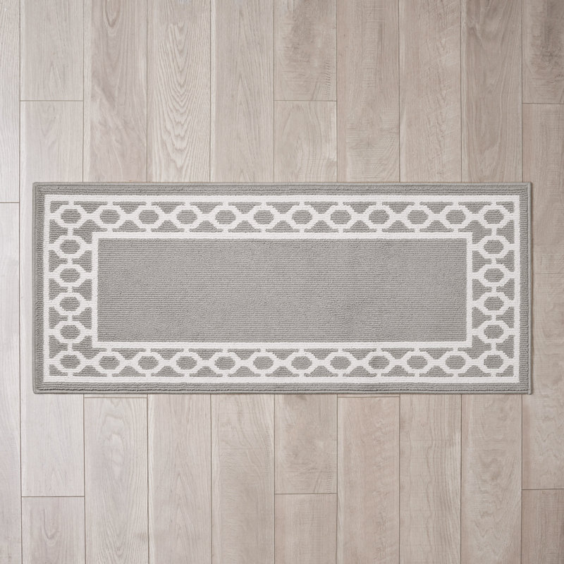 Jean Pierre New York Christine Border Machine Washable All Loop Tufted Rugs 1-Piece, Runner 2'2" x 6'