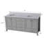 Meuble-lavabo 72 po, meuble-lavabo avec cadre, plateau de meuble-lavabo autoportant avec double cuve gris