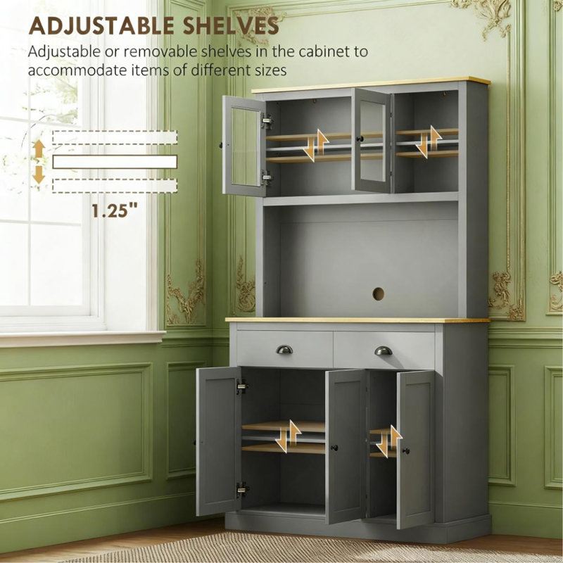 Armoire de cuisine autoportante de 71 po de hauteur