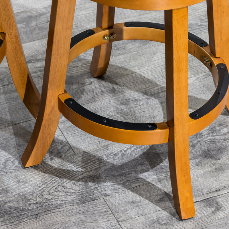 Tabouret de bar 30 po Natural, Siège noir / cadre naturel