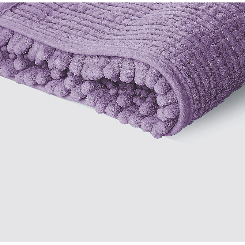 2 Piece Set Soft Cozy Plush Chenille Bath Mat Bathroom Rug, 27" W x 47" L, Lavender