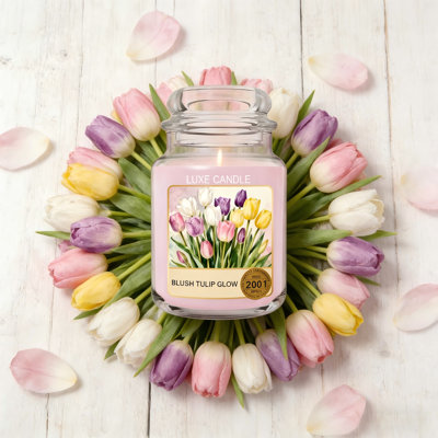23 Oz Tulip Scented Candle—Light It And You'll Feel Like You're In A Spring Garden.
