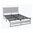 King 39.89'' Steel Bed Frame