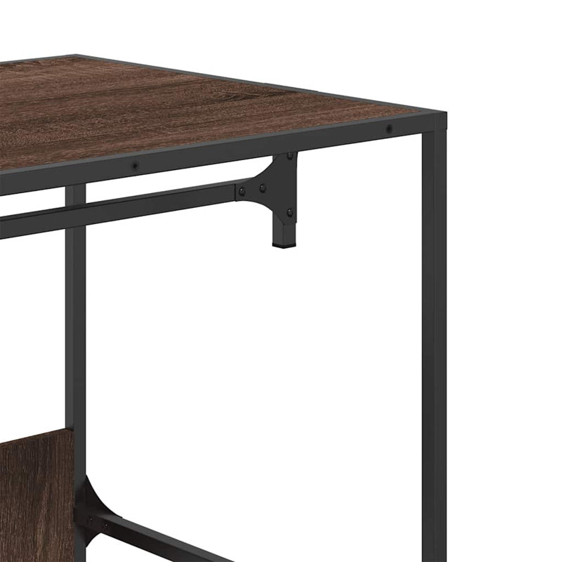 Amiyaah Metal Wardrobe, Brown Oak